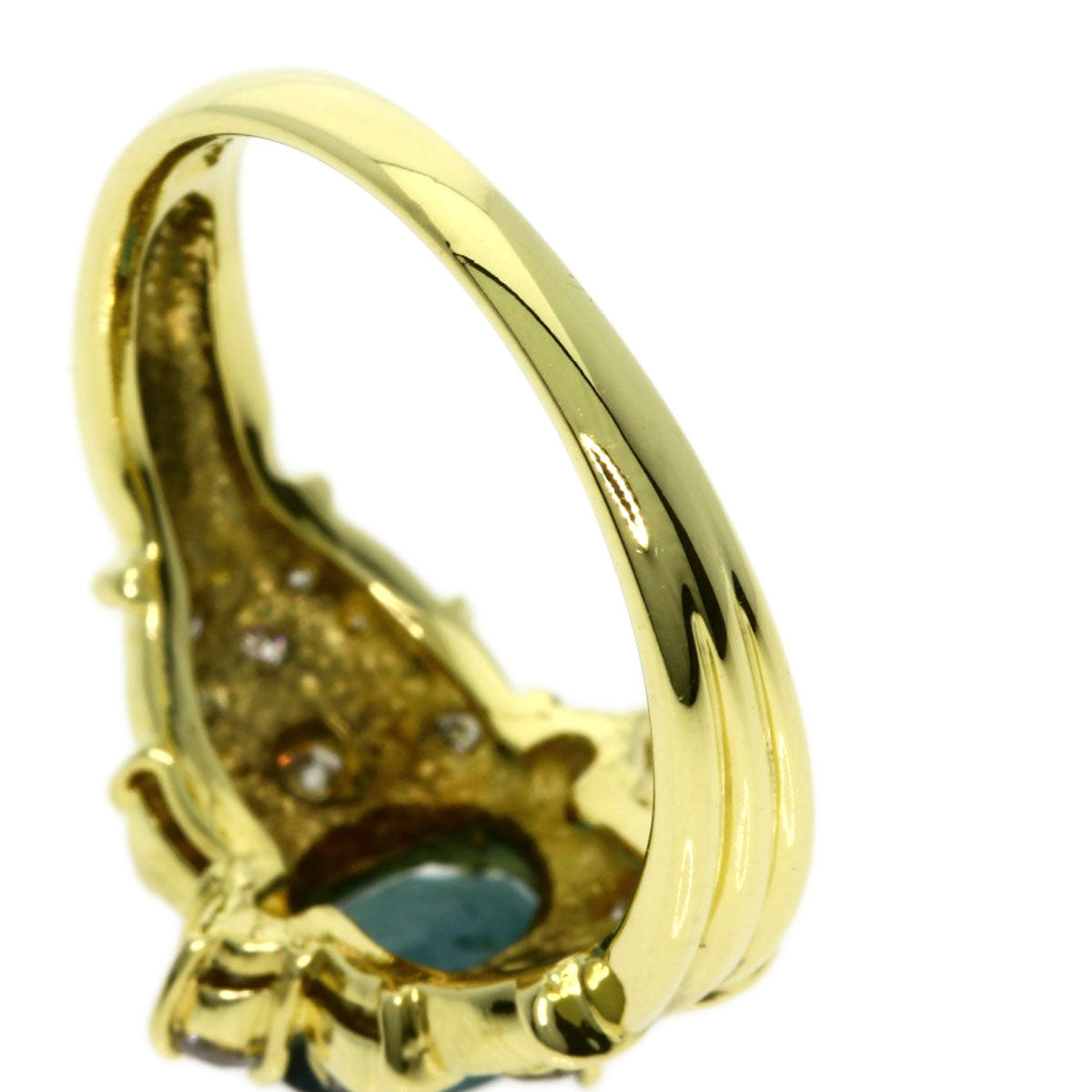 0.88ct Tourmaline Diamond Ring K18 Yellow Gold  4.5g　Ladies