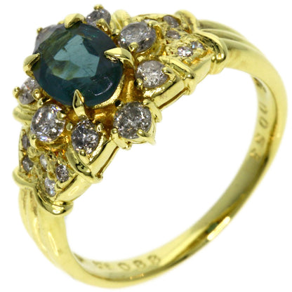 0.88ct Tourmaline Diamond Ring K18 Yellow Gold  4.5g　Ladies