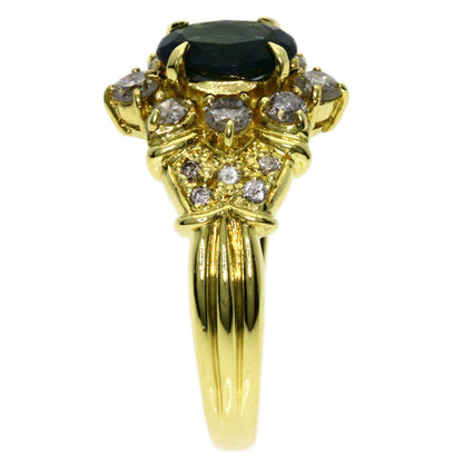 0.88ct Tourmaline Diamond Ring K18 Yellow Gold  4.5g　Ladies
