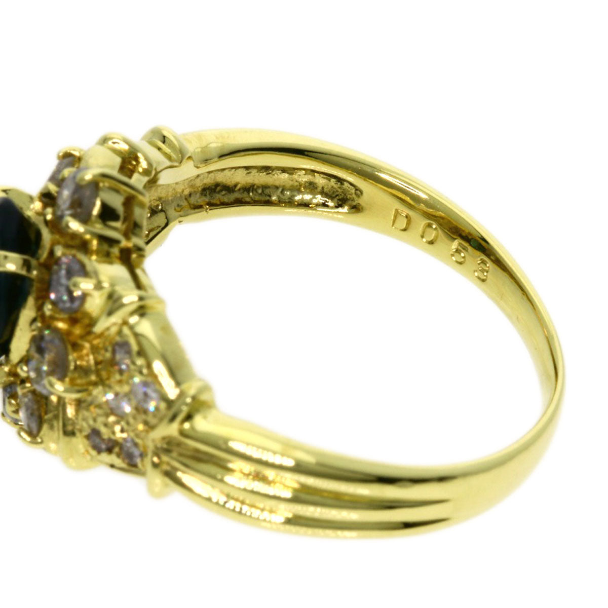 0.88ct Tourmaline Diamond Ring K18 Yellow Gold  4.5g　Ladies