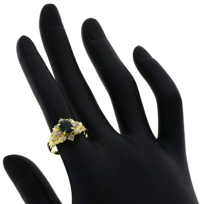0.88ct Tourmaline Diamond Ring K18 Yellow Gold  4.5g　Ladies