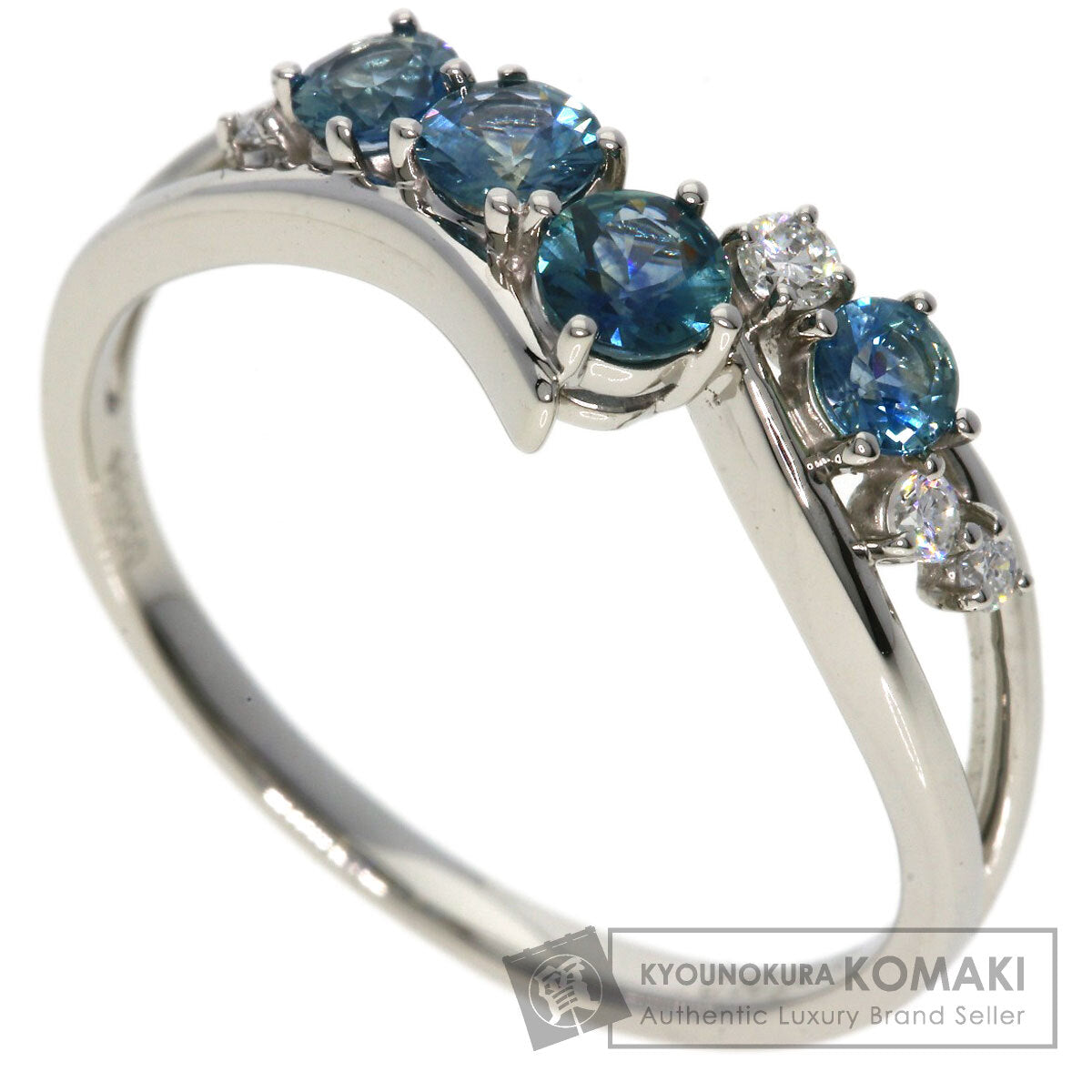 0.8ct Tourmaline Diamond Ring Platinum PT950  5.4g　Ladies