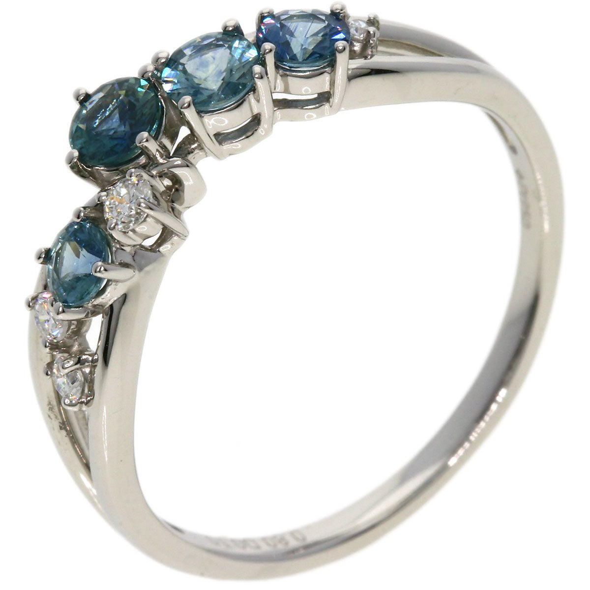 0.8ct Tourmaline Diamond Ring Platinum PT950  5.4g　Ladies