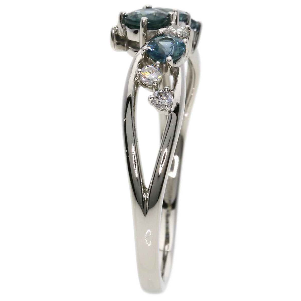 0.8ct Tourmaline Diamond Ring Platinum PT950  5.4g　Ladies