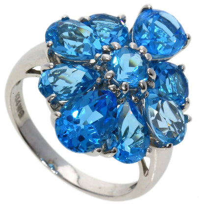 Blue Topaz Ring K14 White Gold  5.9g　Ladies