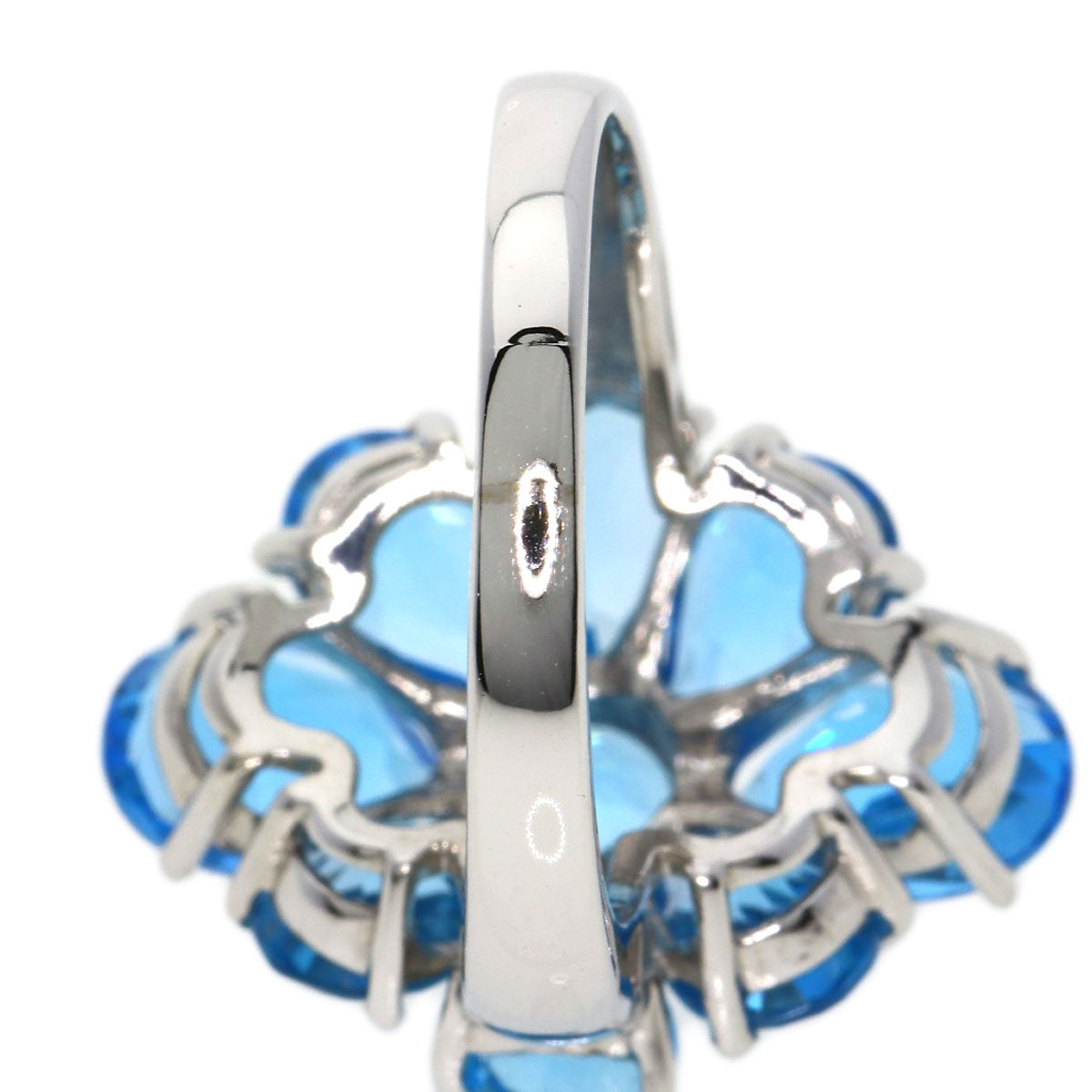 Blue Topaz Ring K14 White Gold  5.9g　Ladies