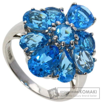 Blue Topaz Ring K14 White Gold  5.9g　Ladies