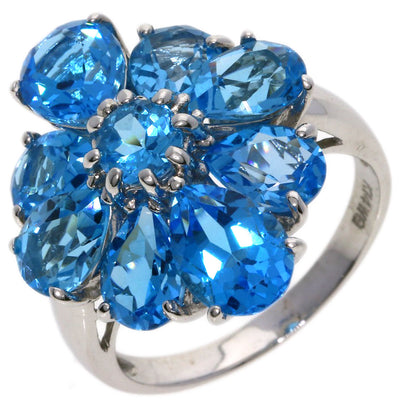 Blue Topaz Ring K14 White Gold  5.9g　Ladies