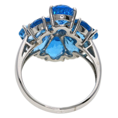 Blue Topaz Ring K14 White Gold  5.9g　Ladies