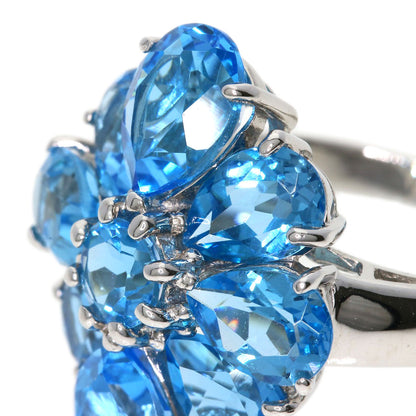 Blue Topaz Ring K14 White Gold  5.9g　Ladies