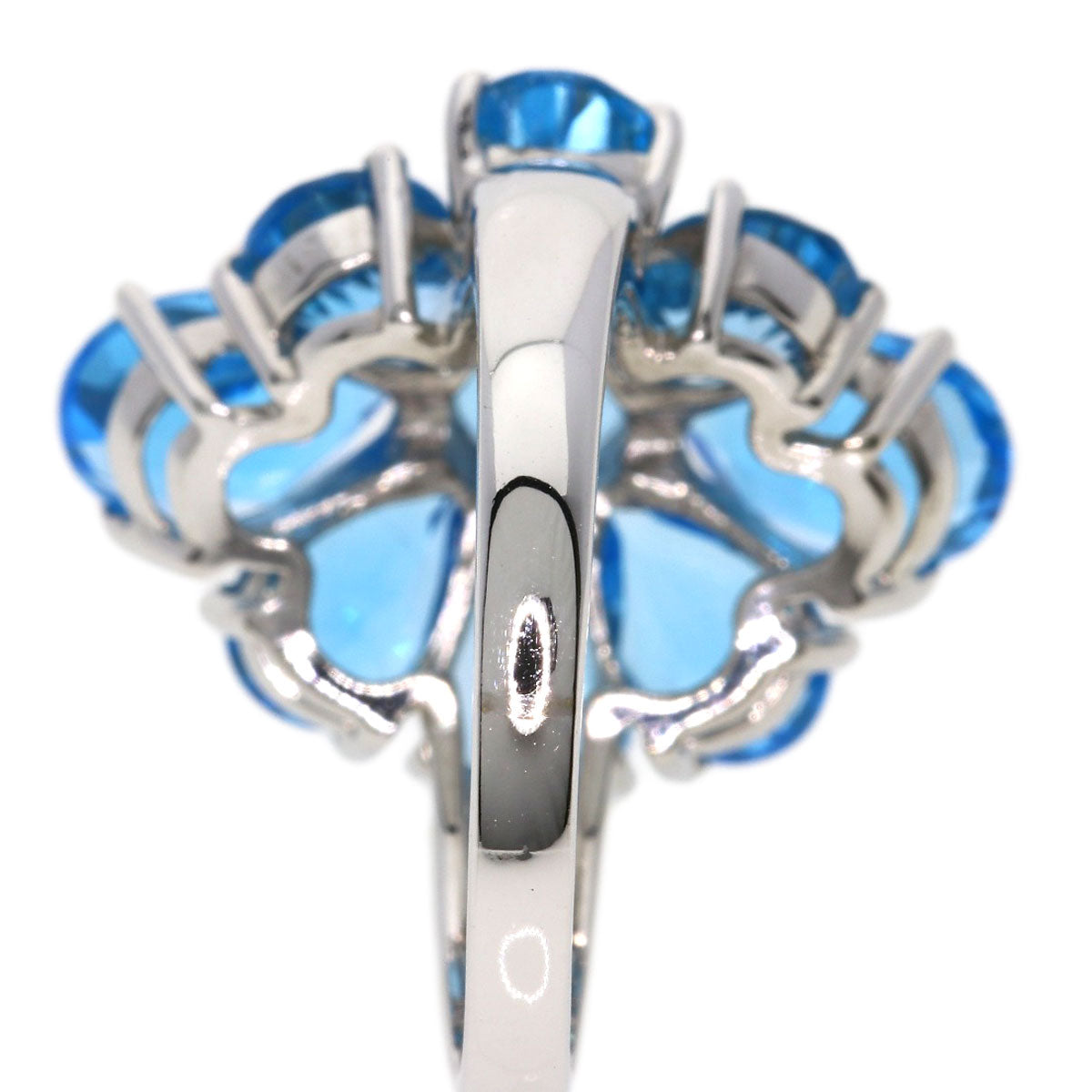 Blue Topaz Ring K14 White Gold  5.9g　Ladies