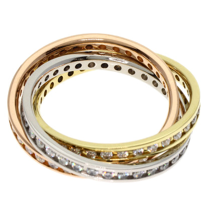 1ct Diamond 3 stations Ring K18 Yellow Gold 18K Pink Gold 8.63g　Ladies