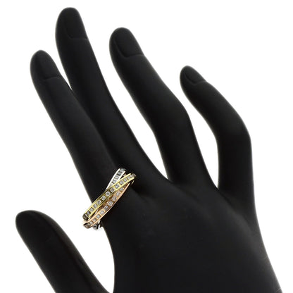 1ct Diamond 3 stations Ring K18 Yellow Gold 18K Pink Gold 8.63g　Ladies