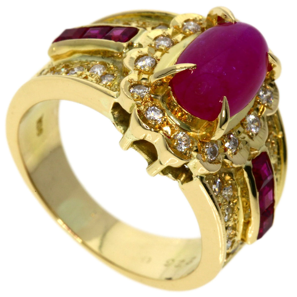 2.26ct Ruby Diamond Ring K18 Yellow Gold  9.4g　Ladies