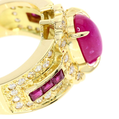 2.26ct Ruby Diamond Ring K18 Yellow Gold  9.4g　Ladies