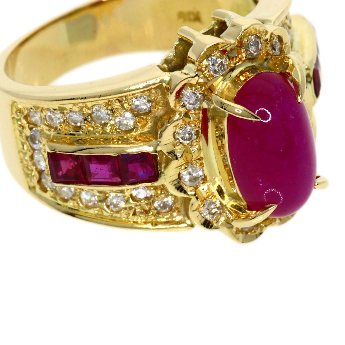 2.26ct Ruby Diamond Ring K18 Yellow Gold  9.4g　Ladies