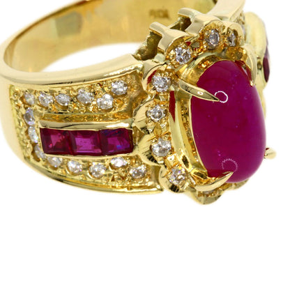 2.26ct Ruby Diamond Ring K18 Yellow Gold  9.4g　Ladies