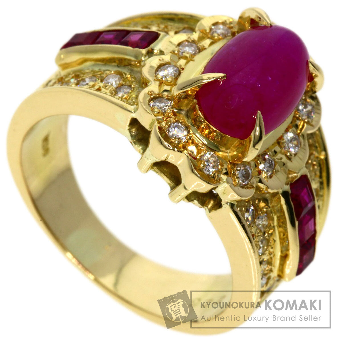 2.26ct Ruby Diamond Ring K18 Yellow Gold  9.4g　Ladies