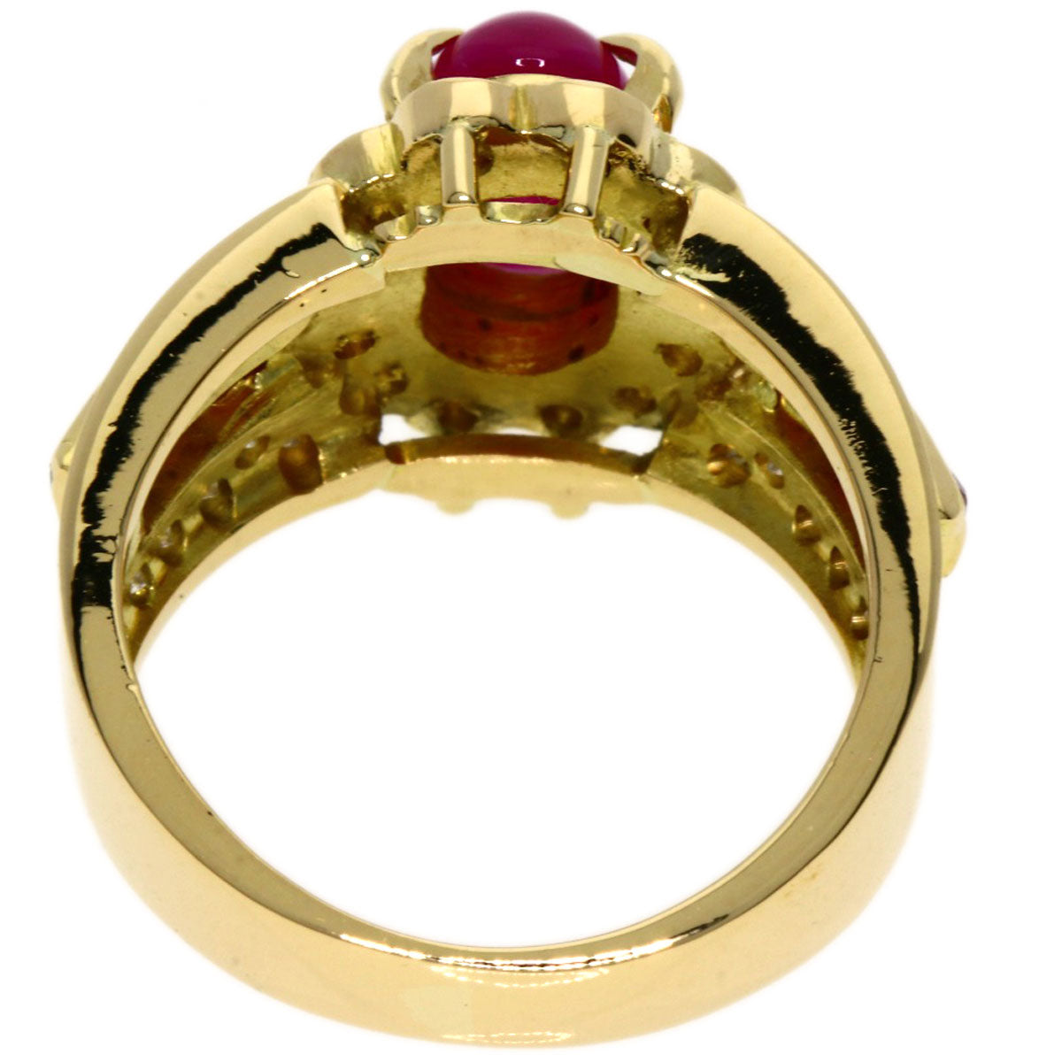 2.26ct Ruby Diamond Ring K18 Yellow Gold  9.4g　Ladies