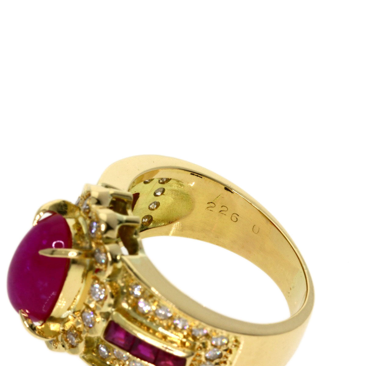 2.26ct Ruby Diamond Ring K18 Yellow Gold  9.4g　Ladies