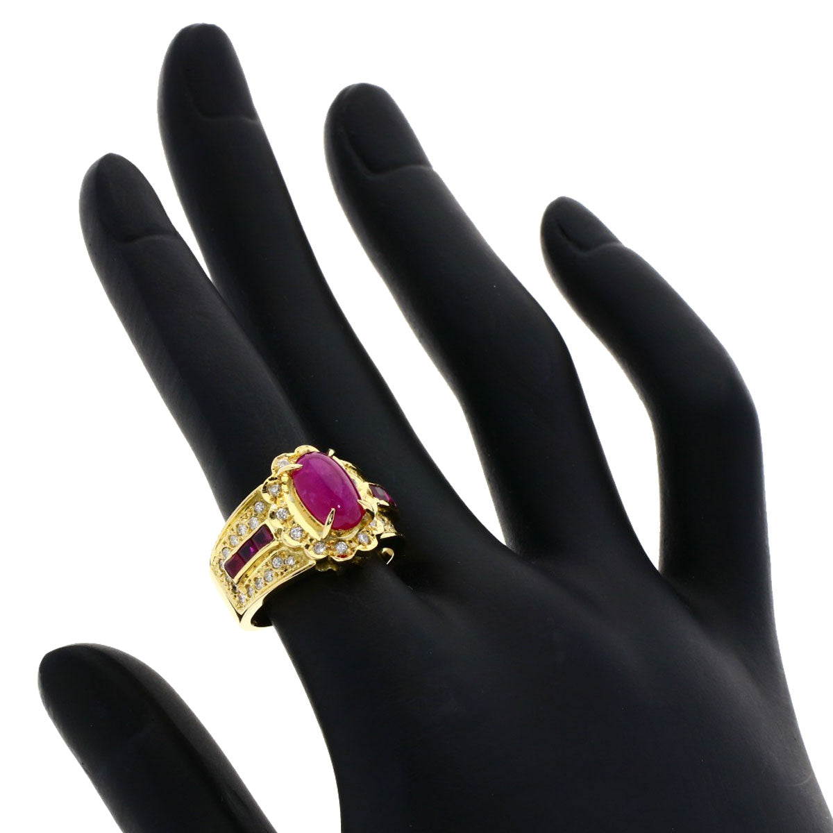 2.26ct Ruby Diamond Ring K18 Yellow Gold  9.4g　Ladies