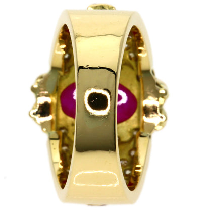 2.26ct Ruby Diamond Ring K18 Yellow Gold  9.4g　Ladies
