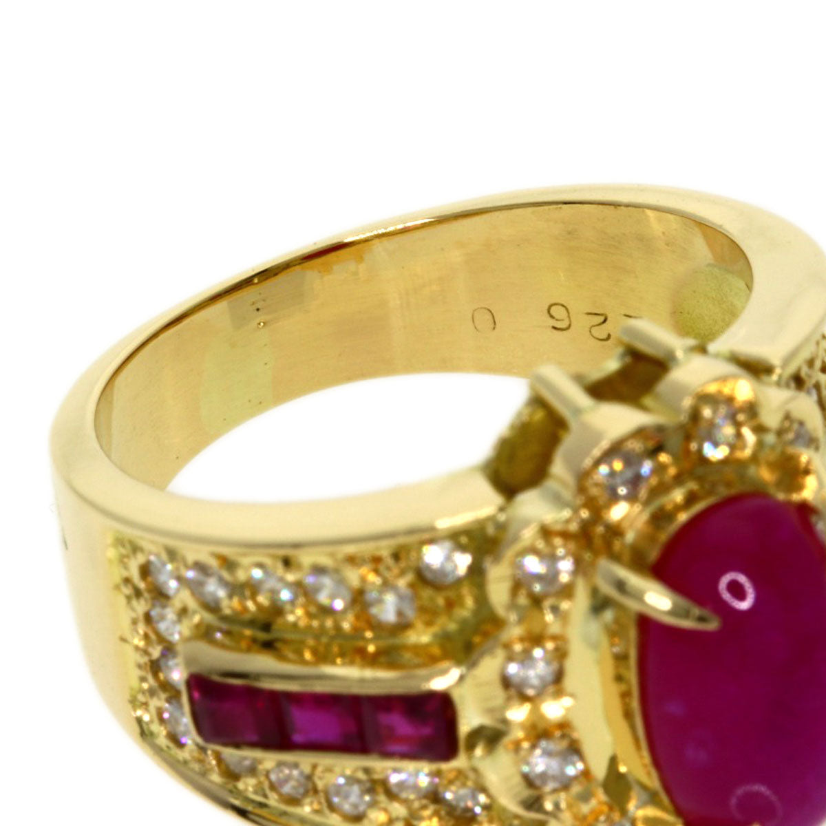 2.26ct Ruby Diamond Ring K18 Yellow Gold  9.4g　Ladies