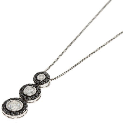 0.75ct Diamond Black　Diamond Necklace K18 White Gold  3.5g　Ladies