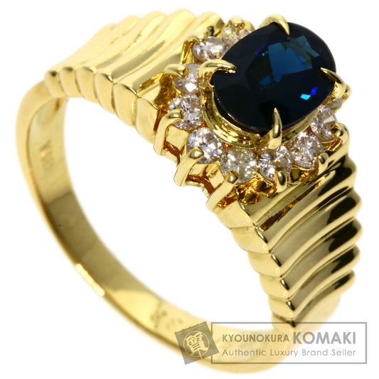 0.97ct Sapphire Diamond Ring K18 Yellow Gold  4.8g　Ladies