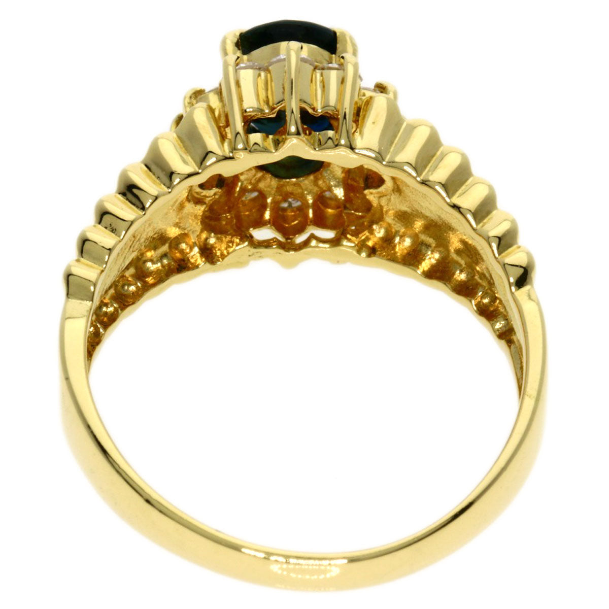 0.97ct Sapphire Diamond Ring K18 Yellow Gold  4.8g　Ladies