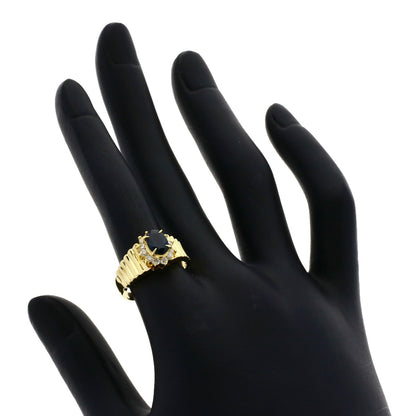 0.97ct Sapphire Diamond Ring K18 Yellow Gold  4.8g　Ladies