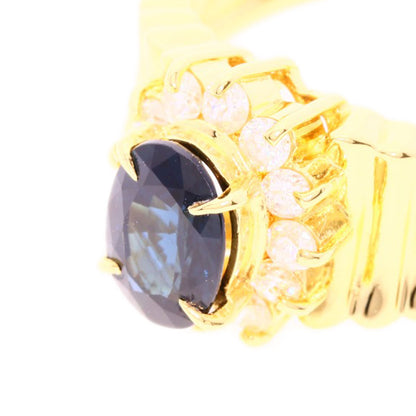 0.97ct Sapphire Diamond Ring K18 Yellow Gold  4.8g　Ladies