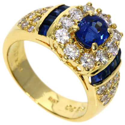 1.3ct Sapphire Diamond Ring K18 Yellow Gold  7.4g　Ladies