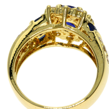 1.3ct Sapphire Diamond Ring K18 Yellow Gold  7.4g　Ladies
