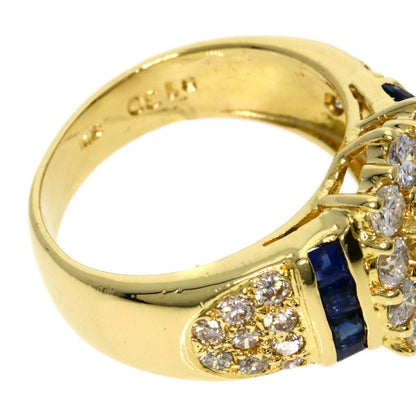 1.3ct Sapphire Diamond Ring K18 Yellow Gold  7.4g　Ladies