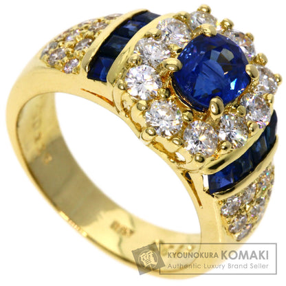 1.3ct Sapphire Diamond Ring K18 Yellow Gold  7.4g　Ladies