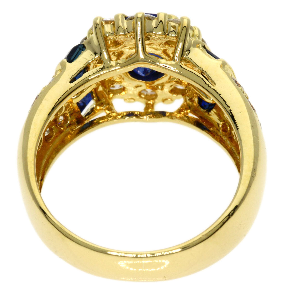 1.3ct Sapphire Diamond Ring K18 Yellow Gold  7.4g　Ladies