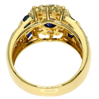 1.3ct Sapphire Diamond Ring K18 Yellow Gold  7.4g　Ladies