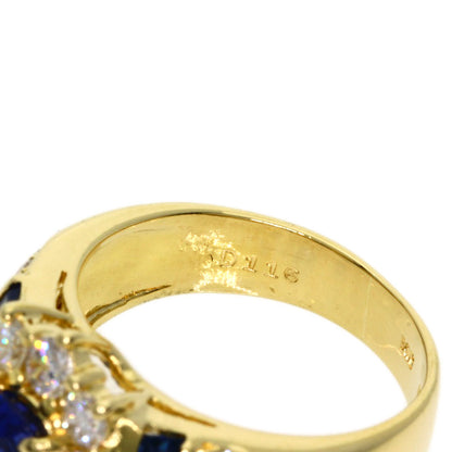 1.3ct Sapphire Diamond Ring K18 Yellow Gold  7.4g　Ladies