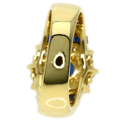 1.3ct Sapphire Diamond Ring K18 Yellow Gold  7.4g　Ladies