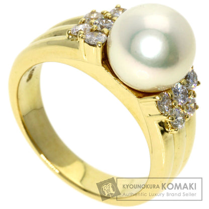 0.55ct Pearl Pearl Diamond Ring K18 Yellow Gold  8.6g　Ladies