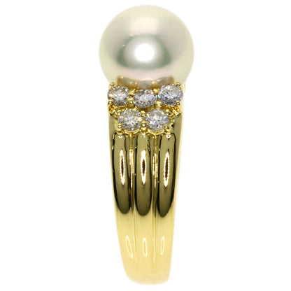 0.55ct Pearl Pearl Diamond Ring K18 Yellow Gold  8.6g　Ladies