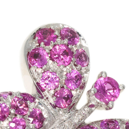 0.8ct Ruby Diamond butterfly motif Brooch K18 White Gold  3.96g　Ladies