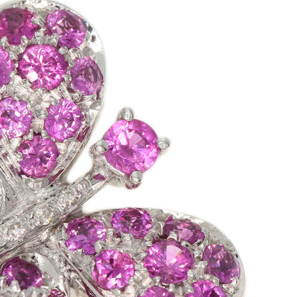 0.8ct Ruby Diamond butterfly motif Brooch K18 White Gold  3.96g　Ladies