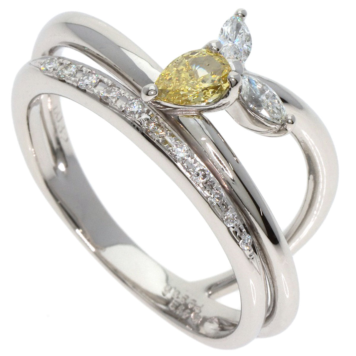 0.413ct Yellow diamond Ring Platinum PT900  11.46g　Ladies