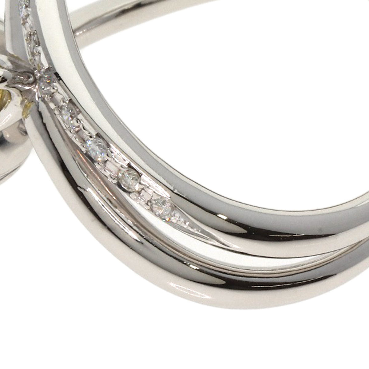 0.413ct Yellow diamond Ring Platinum PT900  11.46g　Ladies