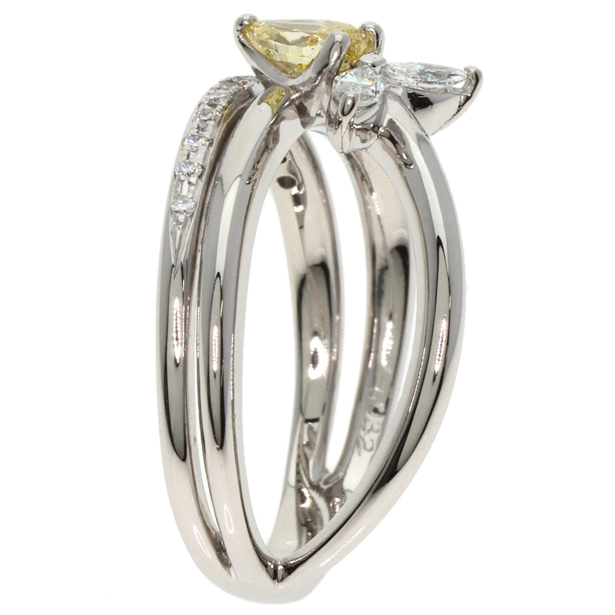 0.413ct Yellow diamond Ring Platinum PT900  11.46g　Ladies