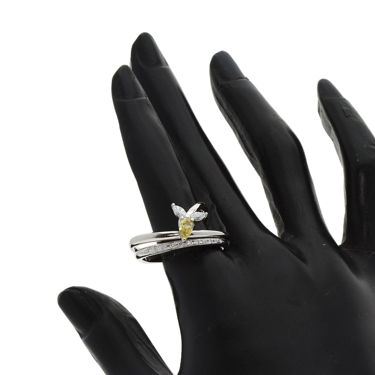 0.413ct Yellow diamond Ring Platinum PT900  11.46g　Ladies