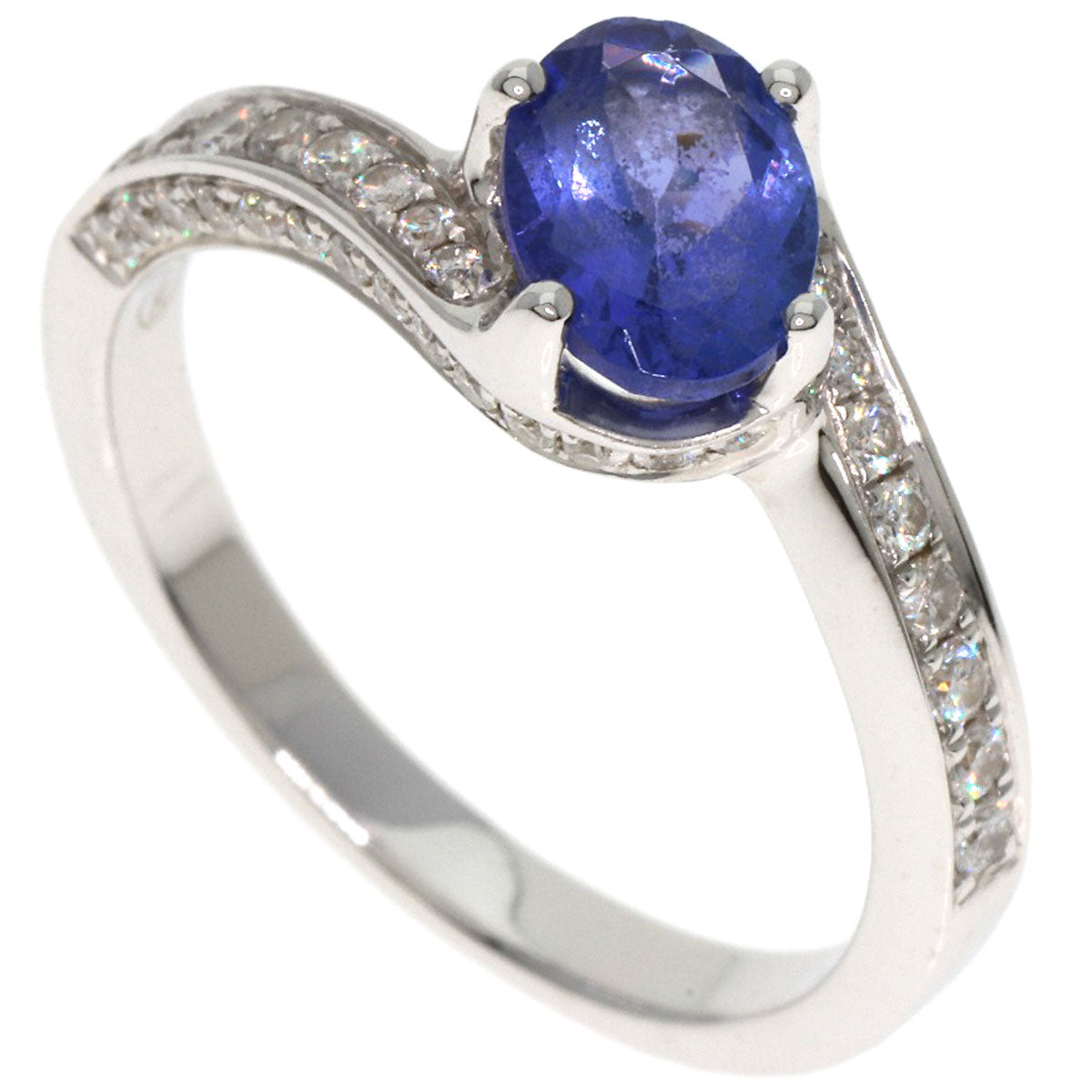 1.03ct Tanzanite Diamond Ring K18 White Gold  4g　Ladies