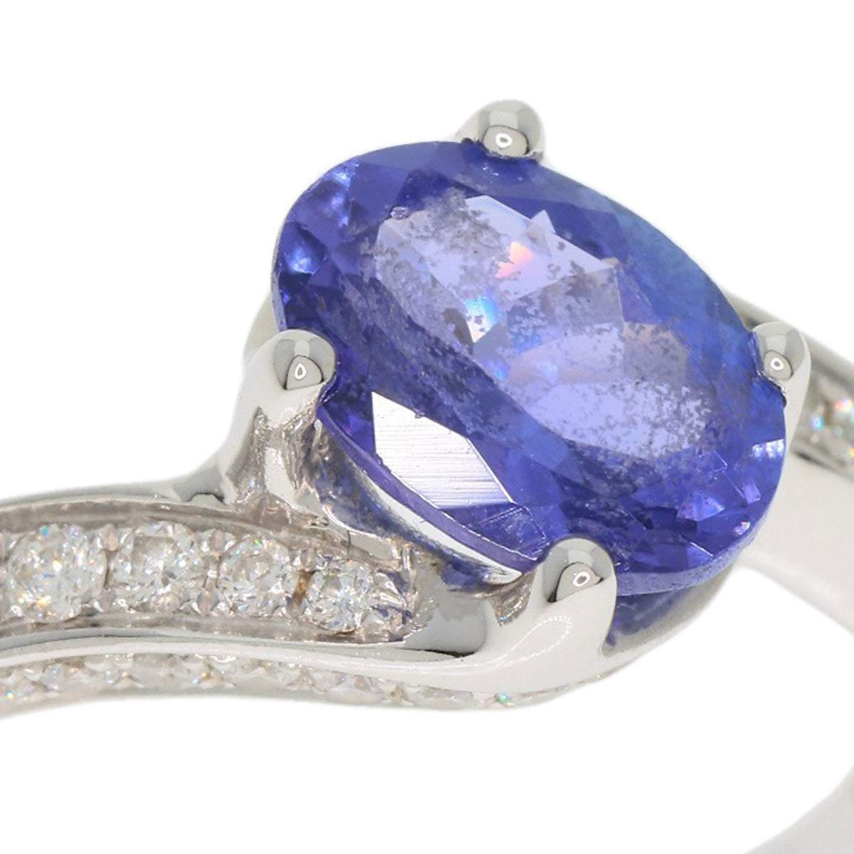 1.03ct Tanzanite Diamond Ring K18 White Gold  4g　Ladies